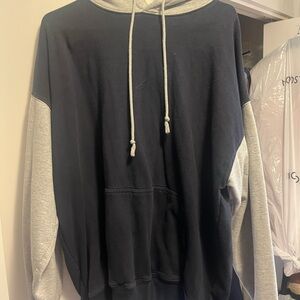 Brandy Melville Navy and Gray Hoodie